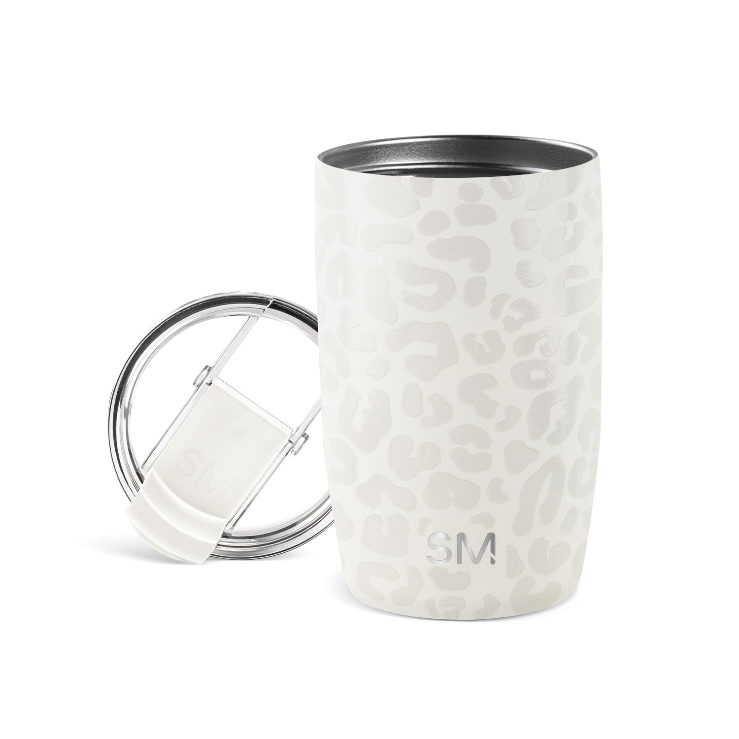 Simple Modern Travel Coffee Mug Tumbler with Flip Lid | Reusable Insulated Stainless Steel Cold Brew Iced Coffee Cup Thermos | Gifts for Women Men Him Her | Voyager Collection | 12oz | Cream Leopard