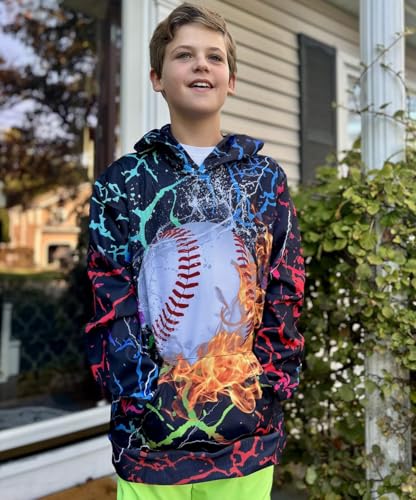 uideazone Boys Hoodies for Kids 3D Graphic Printed Hooded Sweatshirt Pullover Hoody with Pockets 6-16 Years3