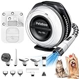 petaboo Cordless Dog Grooming Vacuum, Pet Grooming Kit with Clippers Nail Grinder,2.2L Dust Cup,Low Noise,Dog Vacuum for Shedding Grooming for Home Outdoor Car,7 in 1set