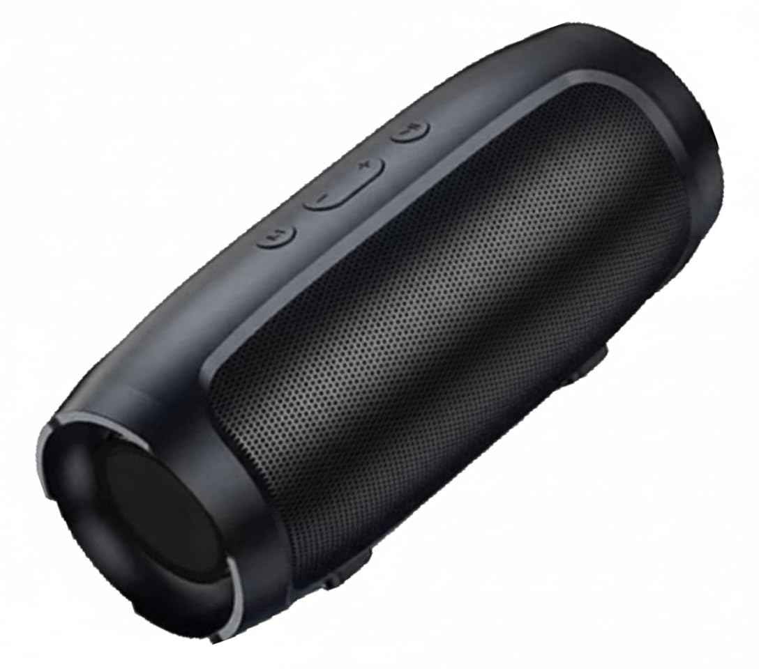 Caixa de Som Portátil Bluetooth, Rádio FM, Entrada USB, Bateria Recarregável, Design
