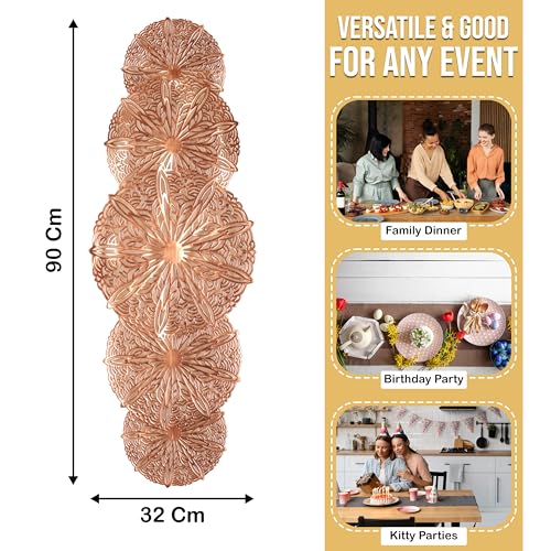 Image of Homerz Premium Table Runner, PVC, Size- 92x34 cm | Waterproof, Heat Resistant, Non-Slip, Easy to Clean Soft Table Runner for Coffee Table, Dining Table and Centre Table. (Universe)