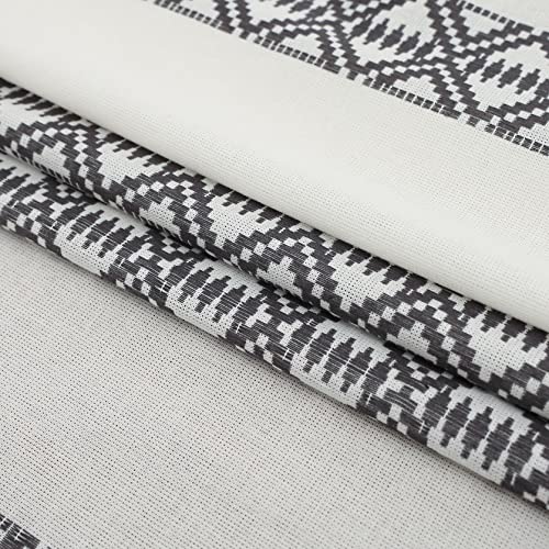 Morneex Boho Farmhouse 100% Cotton Fabric 210 Gsm Shower Curtain Set 12 Hooks Include Fringe Lace, Modern Black And White Tassel（72 * 72Inches） #TOP5