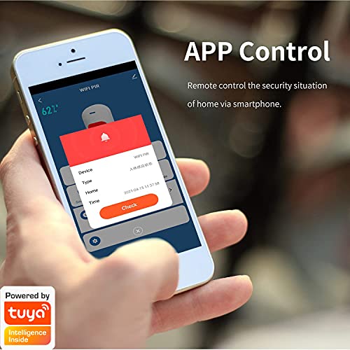 Wireless Wifi Motion Sensor Alarm: Tuya Pir Motion Detector, Infrared Alarm Sensor, Battery Or Usb Powered Sound & Light Alarm,100Db Siren, Entry Alert With Free App Control, Compatible With Alexa #TOP1