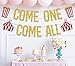SJcysrilla Glitter Come One Come All Banner Circus Themed 1st Birthday Party Decorations Baby Shower Carnival Themed First Birthday Party Photo Prop Sign Gold