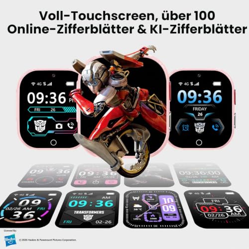 Transformers Smartwatch Kinder mit Videoanruf, IP68 Wasserdicht Schulmodus – Ansicht 6