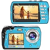 Waterproof Camera 4K Underwater Cameras 56 MP Waterproof Camcorder Camera Dual Screen TFT Displays Selfie Video Recorder Waterproof Digital Camera for Snorkeling (810BU)… (810BU)
