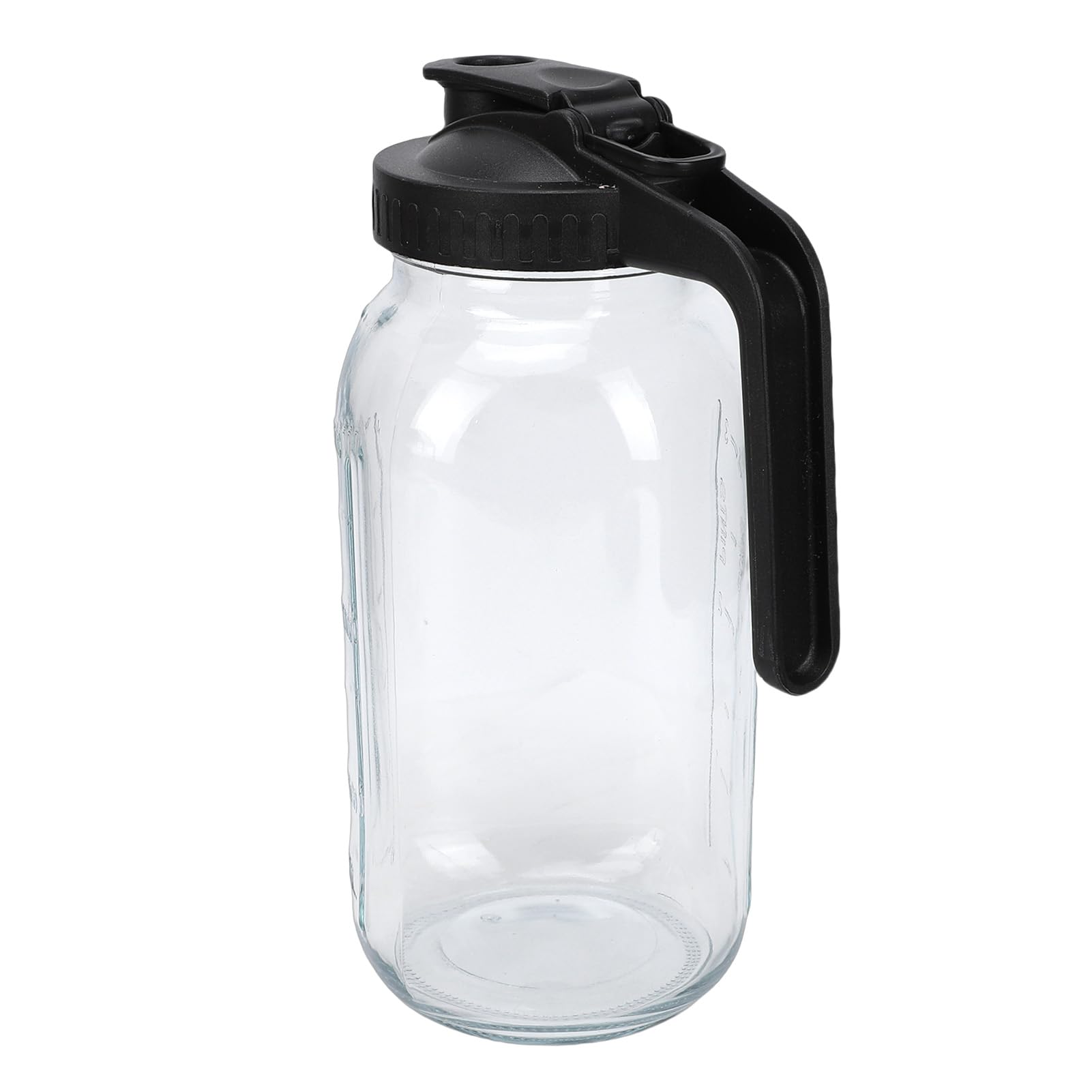 Pichet en Verre avec Couvercle Rabattable, 2 Pièces, Joint d'étanchéité étanche, Bec Large pour thé glacé, Infusion Froide, Jus de thé au Soleil (64 onces)