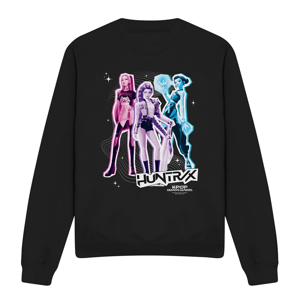 Kpop Demon Hunters Huntrix Scrapbook Homage Unisex Sweatshirt, Black, XX-Large