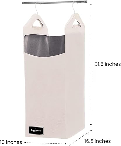 Miniatura 7 de The Fine Living Co. - Cesto colgante para armario, cesta colgante resistente, cesta de lavandería con 2 perchas de metal fuertes, organizador de