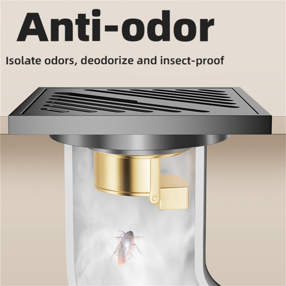 XBTGS Desodorante de baño, núcleo de cobre completo, desagüe de suelo para cocina, inodoro, ducha, accesorios para el hogar, juego de drenaje de suelo desmontable, para baño B, drenaje de suelo de 01