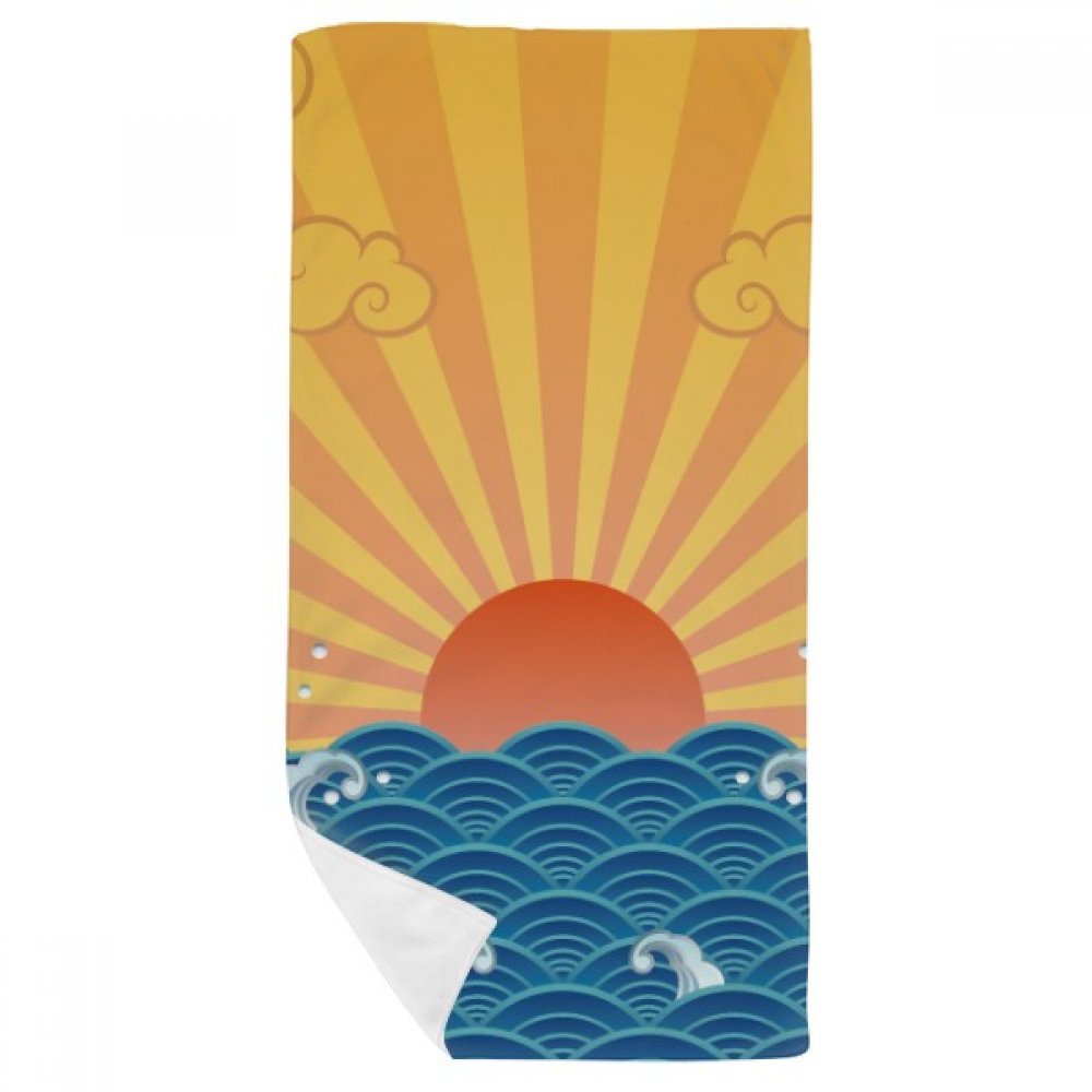 Serviette de bain douce 35x70cm pour peaux sensibles motif météo