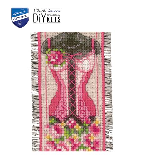 Image of Vervaco Bookmark Counted Cross Stitch kit Corset Set of 2, DIY