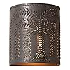Irvins tinware 724wlkb willow sconce light in kettle black primitive country wall sconces in tin  urban country home decor