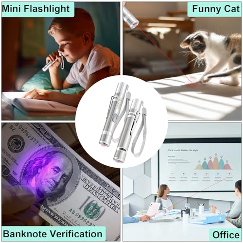 Image of TBTeek Cat Toy, USB Rechargeable Interactive Kitten Toy, 7 Light Modes & Adjustable Patterns, Portable Pet Cat Mouse Toy for Fun Chase Play Exercise (2 Pack)