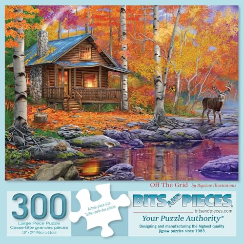 Bits and Pieces - Rompecabezas de 300 piezas para adultos - 18" x 24" - Off The Grid - Piezas grandes de otoño 300 piezas por Bigelow Illustrations miniatura 1