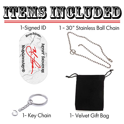 Jim Morrison necklace dog tag pendant, keychain and gift bag 27 club – woms-jm-dt Signed Collectible3