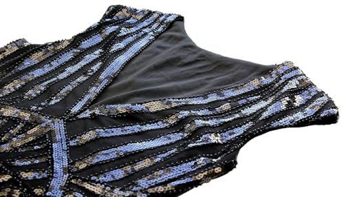 Image of Women Evening Maxi Long Dress 1920s Sequin Mermaid Hem Wedding Prom Gown Costume w / 20s Gatsby Accessories Set