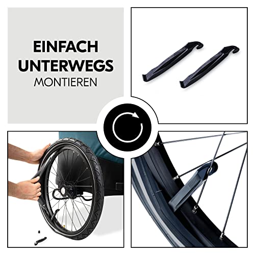 hauck Fahrradanhänger Schlauch Set 2x 20 Zoll Durchmesser inkl. Reifenheber, Ersatzreifen Schlauch für Fahrradanhänger hauck Dryk Duo & Dryk Duo Plus (Bike Trailer Repair Kit, Black)