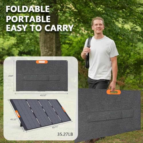 Image of ALLWEI 2400W Portable Solar Generator +2x400W Solar Panel, 4800W Surge