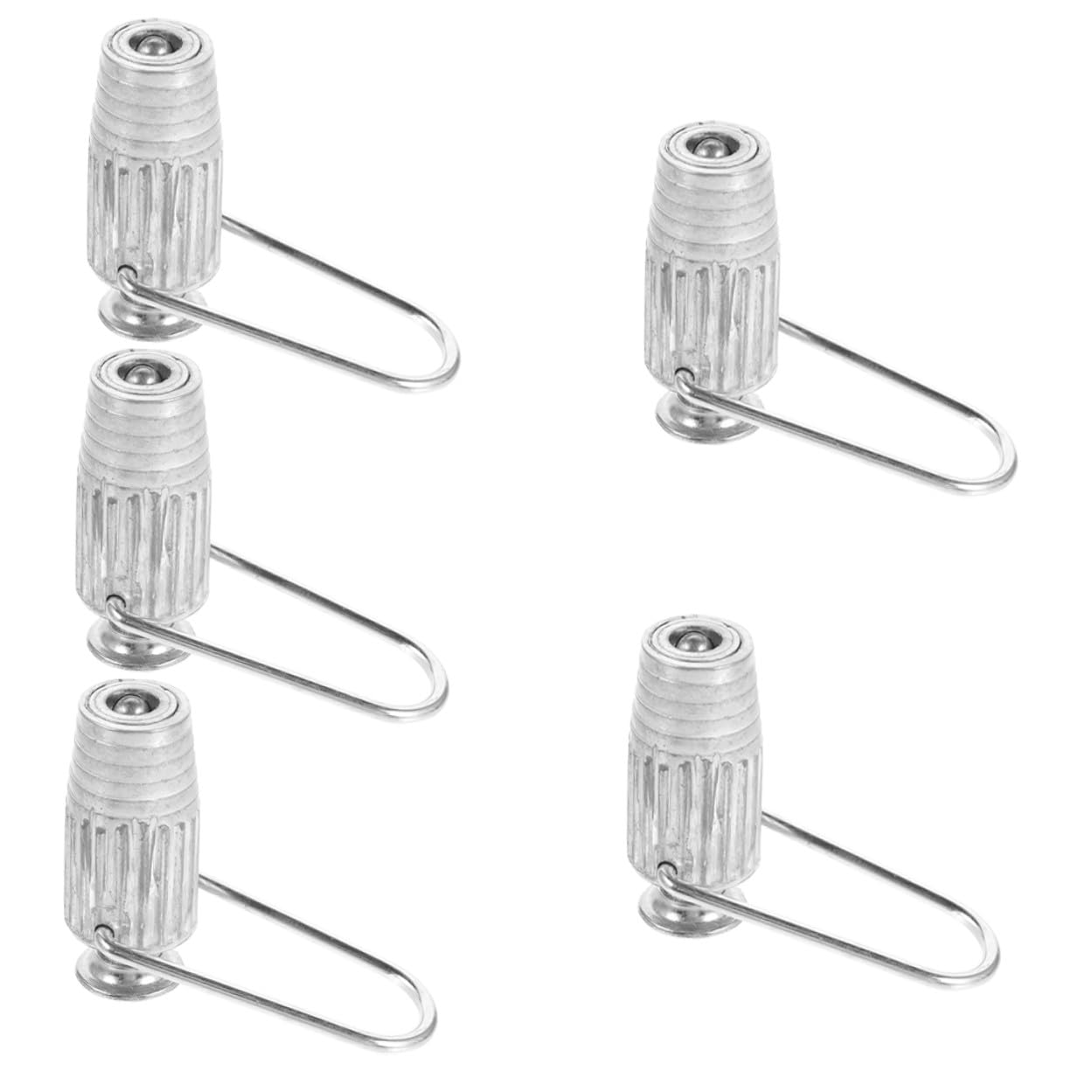 5 Stück-Pack Wäscheleinenspanner aus Aluminiumlegierung für Seilsets | Silber, für Kleidung und Bettlaken, Leicht und Kompakt, für Camping und Reisen