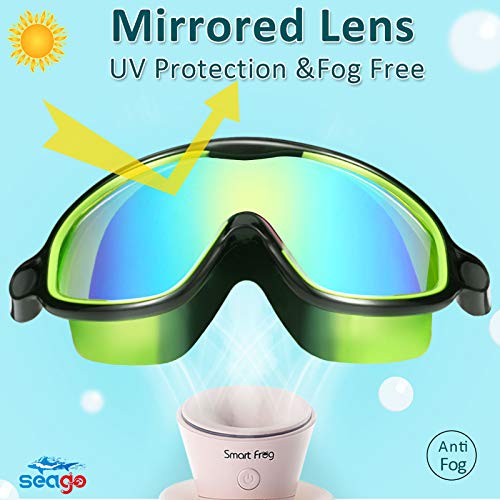 Seago 2 Pack Swim Goggles for Kids 3-14 Anti-Fog & UV Wide View Boys Girls - image 2