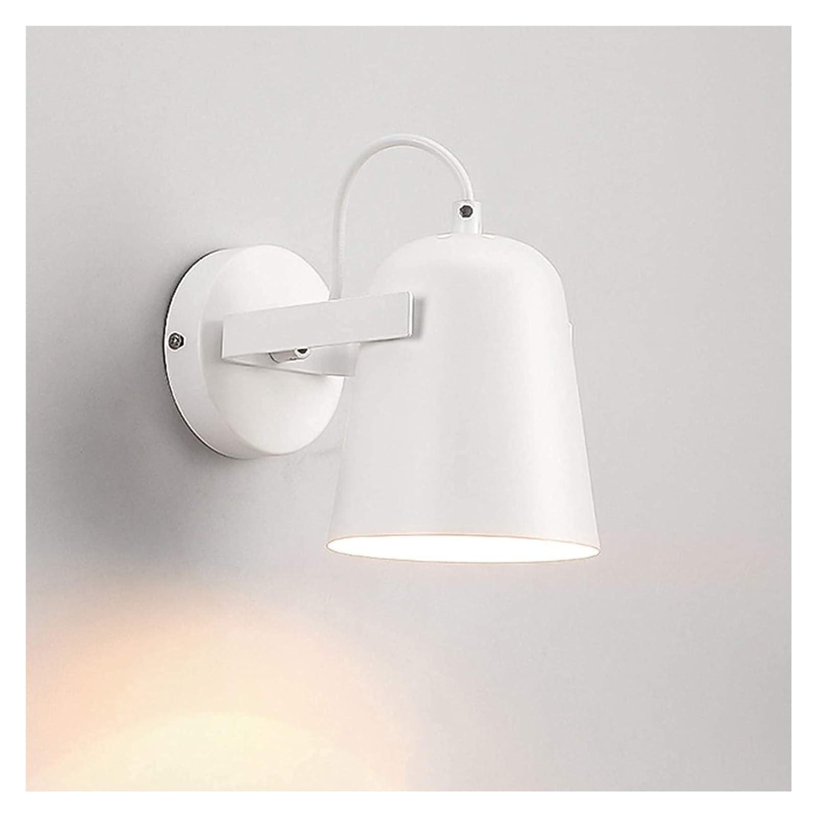 HXYSXHJUO Wall Lamp Light Sconce E27 Holder Iron Lampshade for Living Room Bedroom Bedside Study Aisle Led Indoor Lighting Fixture (Color : Blanc, Size As Shown)