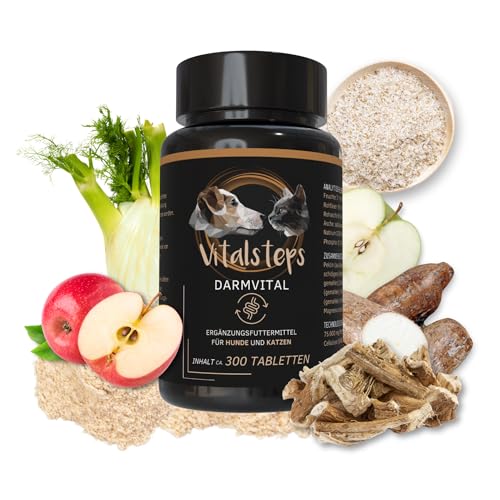 Vitalsteps DarmVital | Apfelpektin, Yuccawurzel, Eibischwurzel, Flohsamenschalen, Fenchel für Hund u. Katze