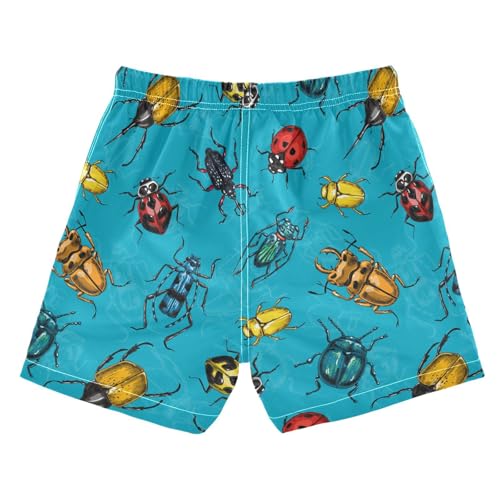 Boys Swim Trunks Quick Dry Beach Board Shorts Toddler Beetles Bugs Swimsuit Bathing Suits with Mesh Lining2