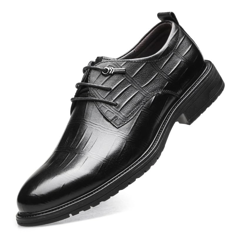 Dress Casual Shoes for Men Lace Up Slip-on Oxford Shoes Loafers & Slip-ons Dress Shoes(Black,6.5)