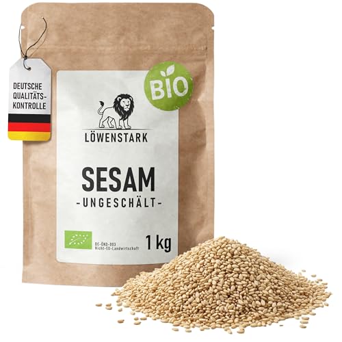 BIO Sesam ungeschält 1 kg vegan ballaststoffreiche Proteinquelle Getrocknete Sesamsaat aus kontrolliert biologischem Anbau