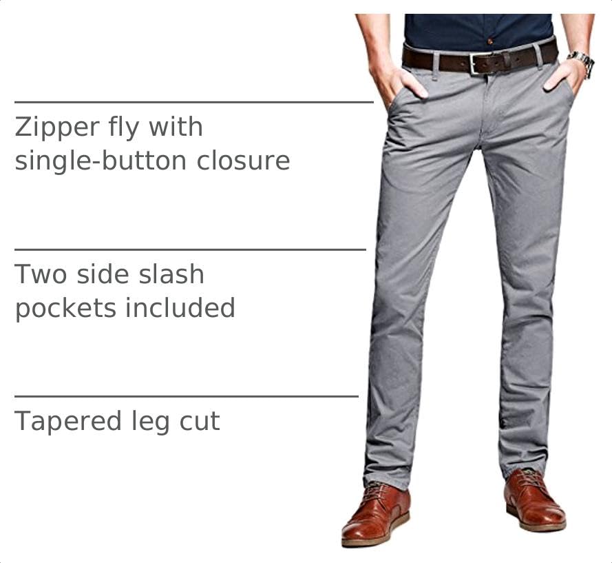 Image of Match Mens Regular-Fit Casual Flat Front Chino Pants