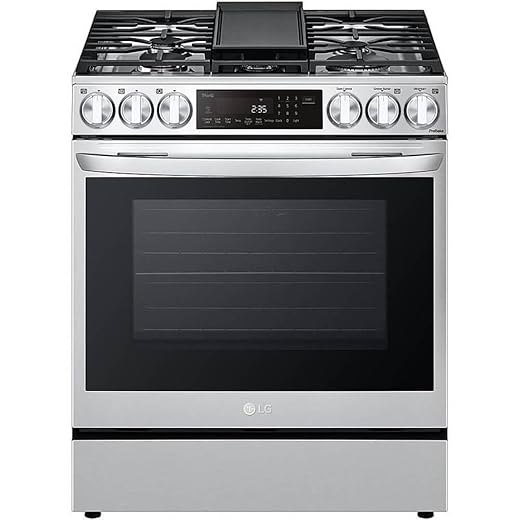 6.3 cu. ft. 30 in Smart ProBake Slide-in Dual Fuel Range with Gas Stove and Electric Oven in PrintProof Stainless Steel