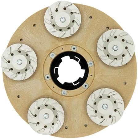 Concrete Grinding Plate for Swing Machines - Removal Tool for Concrete with 5 Cup Wheels - MAX RPM 175