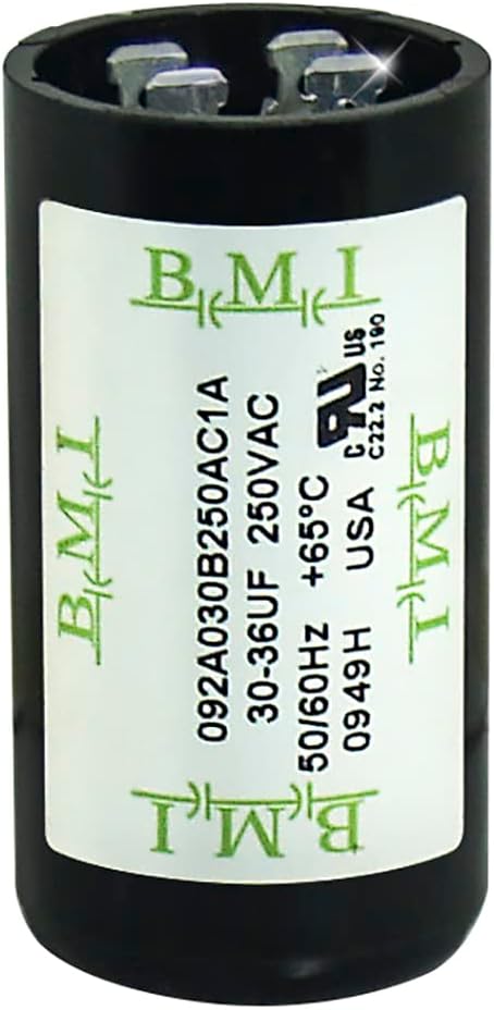 30-36 UF x 250VAC Compatible Replacement for BMI Motor Start Capacitor 092A030B250AC1A Made in The U.S.A.
