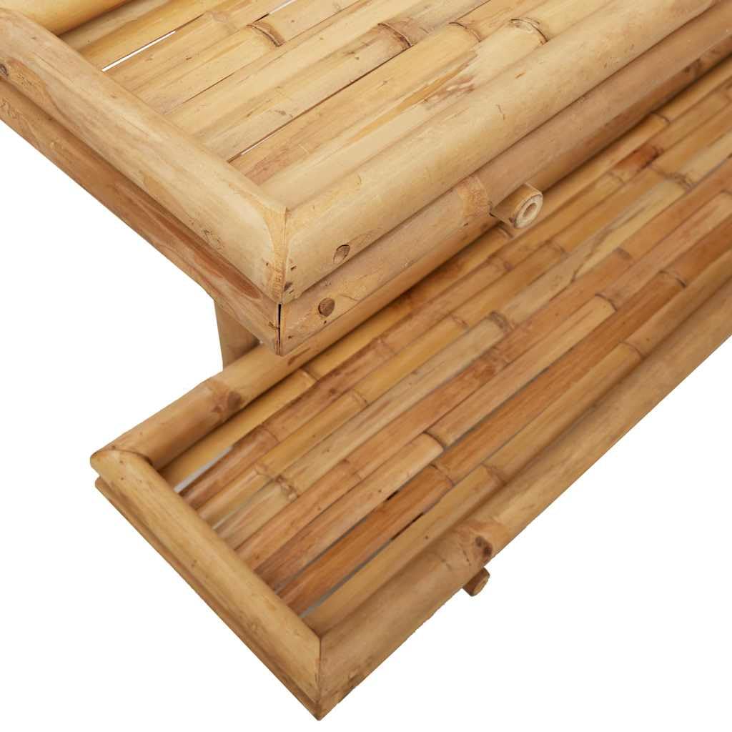 Estantería de pared (bambú, 75 x 26 x 60 cm, 2 niveles de almacenamiento para libros, decoración, baño, cocina y sala de estar