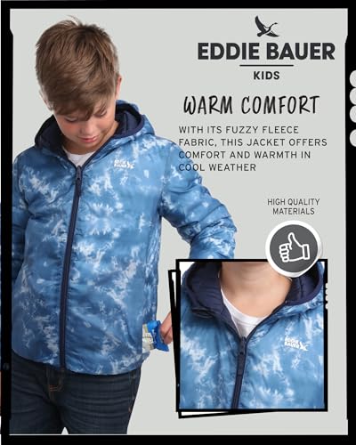 Image of Eddie Bauer Kids' Reversible Jacket - Weather Resistant Quilted Down Coat for Boys and Girls (3-20)