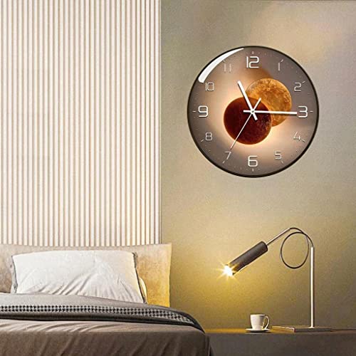 Image of TEKCOOL Wall Clock 12 inch Silent Quartz Decorative Wall Clock Non-Ticking Classic Digital Clock Battery Operated Round Easy to Read Handheld Complete Home /Kitchen /Bedroom(419);
