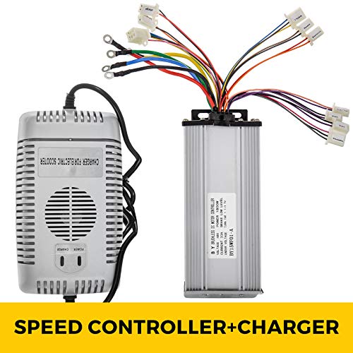 VEVOR Borstelloze elektromotor 48 V DC 1800 Watt met controller en oplader tandwiel 9 tanden T8F ketting en houder voor… - Afbeelding 7