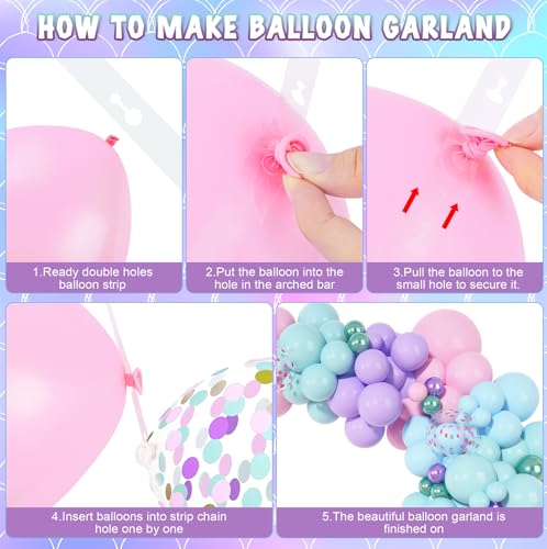 Image of Amandir 138Pcs Mermaid Birthday Party Decorations