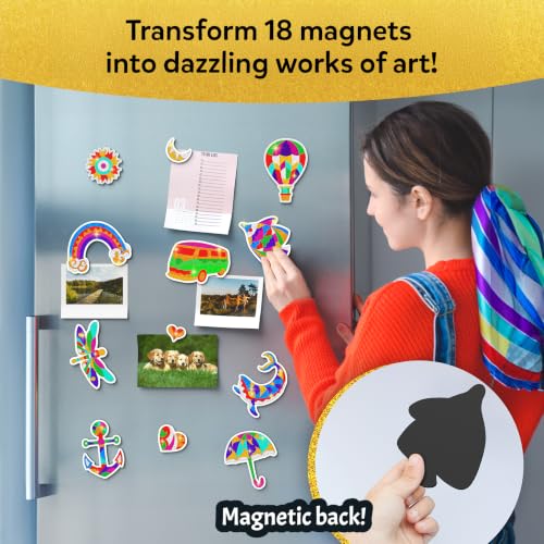 Image of Skillmatics Foil Fun Pretty Patterns, Foil Art, Gift for Tweens & Adults | Travel Toys, Craft Kit, 18 DIY Magnets, 60+ Foam Stickers, Fine Motor Skills, DIY Mess-Free Activity, Screen-Free