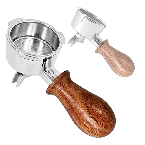 NEOUZA Portafiltro sin fondo de 51 mm compatible con máquinas de café Swan Retro, E6EC1, Gevi, Oster Nova PrimaLatte (mango corto 03 con boquilla)