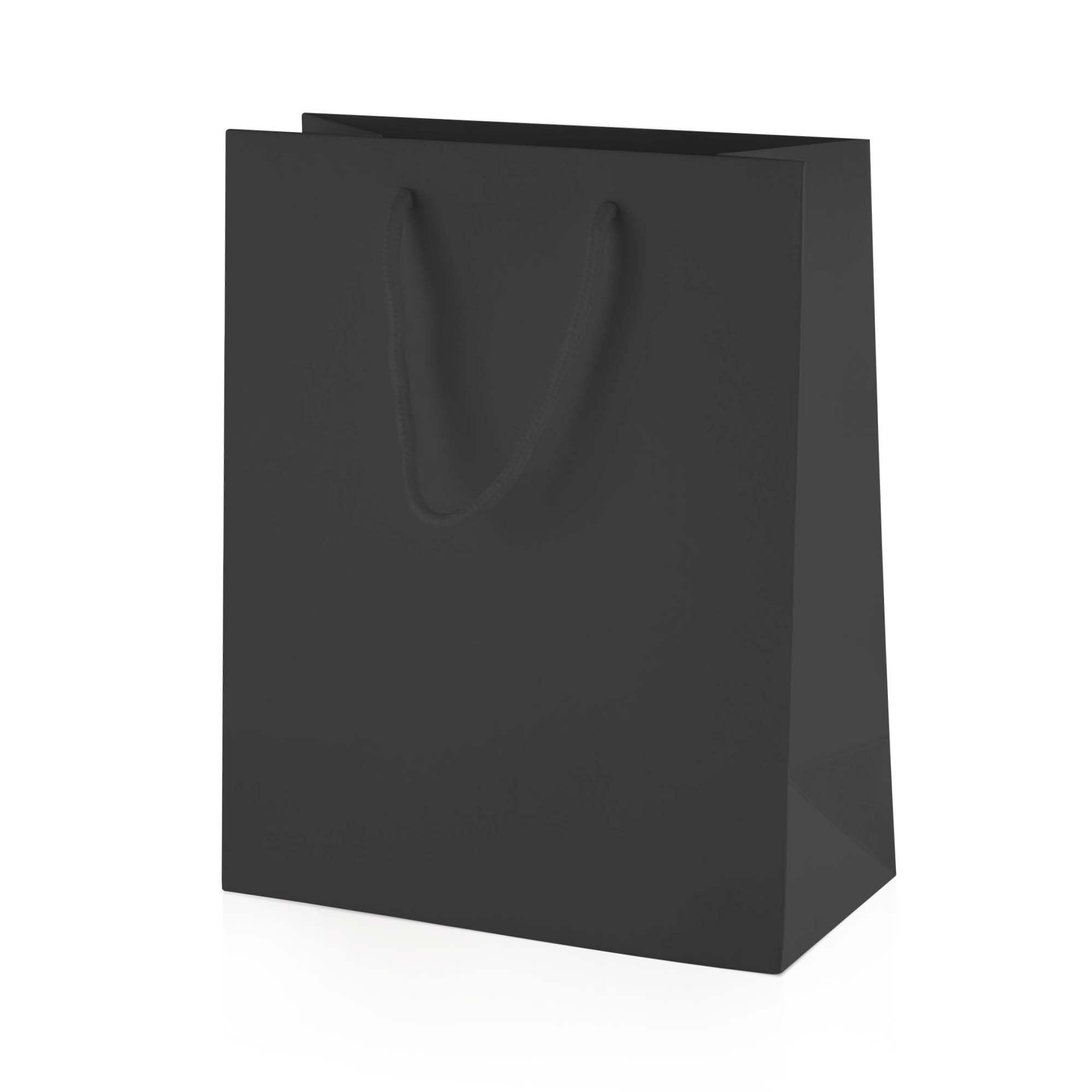 Thepaperbagstore 5× Black Medium Matt Gift Bags 20×24×10cm – 250 gsm Boutique Paper Bags with Rope Handles & Reinforced Base – Ideal for Gifts, Weddings, Retail & Corporate Use — image 1