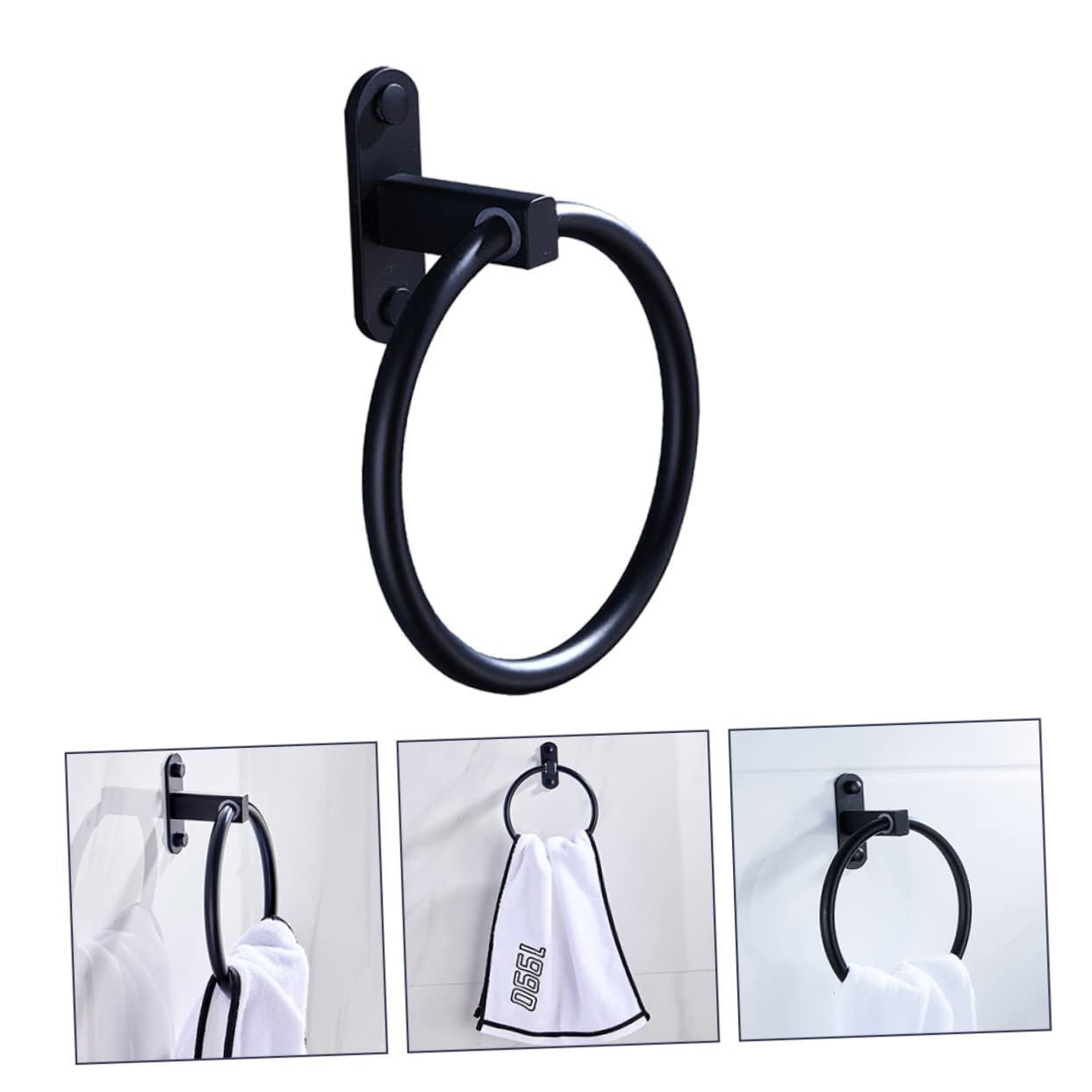 Housoutil 2 Toalleros Elegantes Sin Perforaciones De Aluminio Redondos para Una Sola Barra
