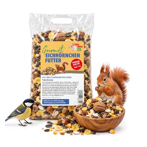 Paul´s Mühle - 3 kg Eichhörnchen Futter Walnüssen & Haselnüssen mit Schale