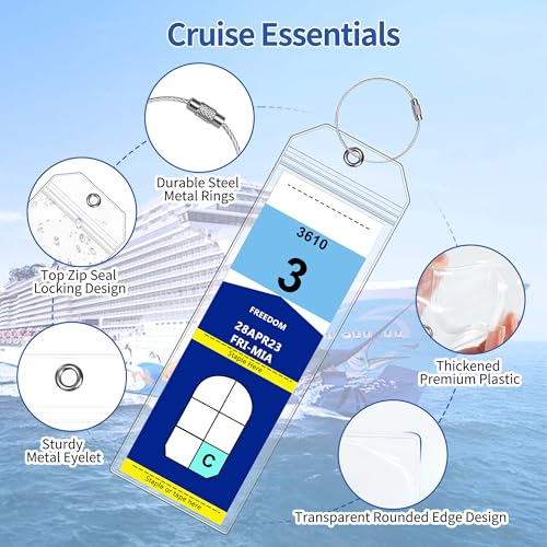 8 Pack Luggage Tags Travel Essentials & Cruise Essentials for NCL, Princess, Carnival, Royal Caribbean & Celebrity Cruise Ships by SEAVILIA - Image 6