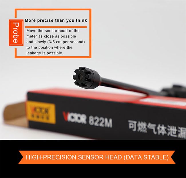 822M Mini Gas Analyzer Combustible gas detector port flammable natural gas Leak Location Determine meter Tester Sound Ligh(VICTOR 822M)