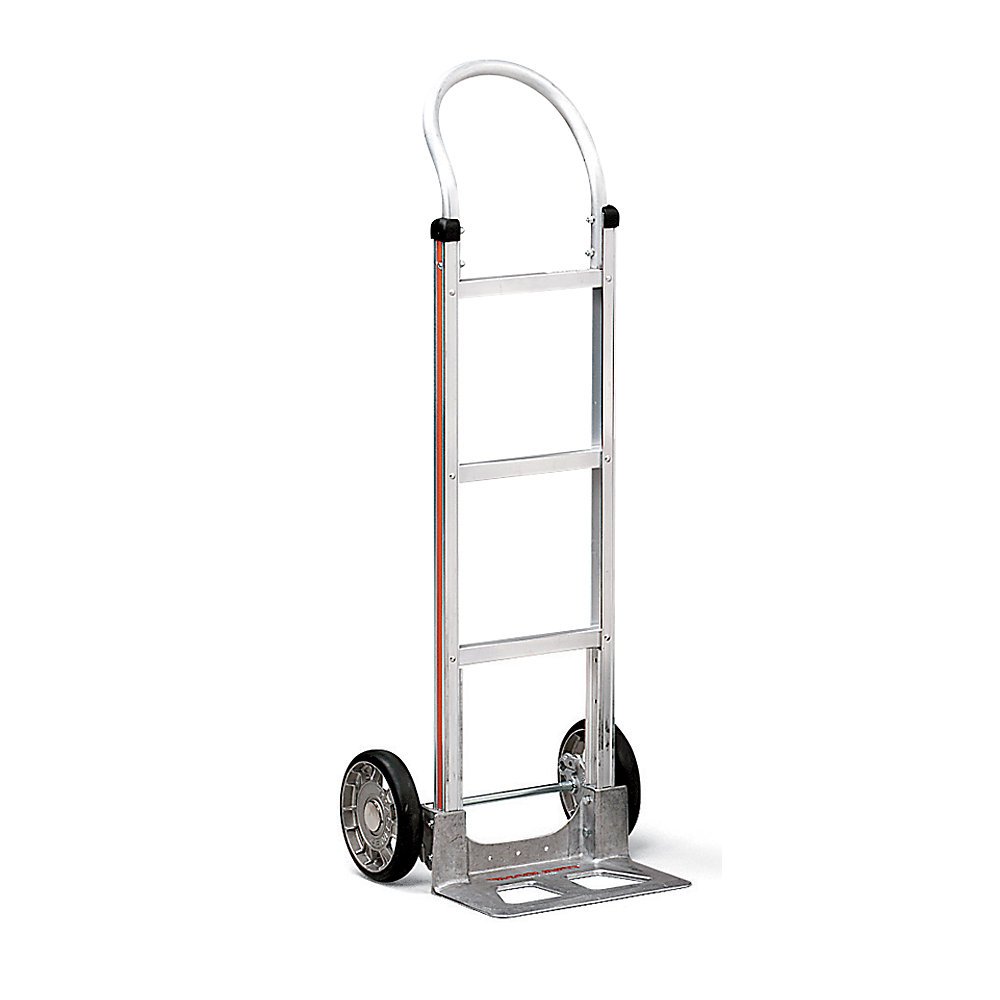 MAGLINER HMK111UA4 Aluminum Hand Trucks, Pneumatic Wheels, Continuous Handle, 21" W x 48" H, 18" W x 7-1/2" D Noseplate