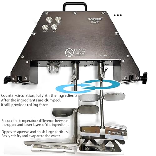 Genérico Commercial Electric Stirrer Pot 10L Stainless Steel Jam Mixer con Doble pádel de Abanico de luz para llenar de Salsa Cocina 110V