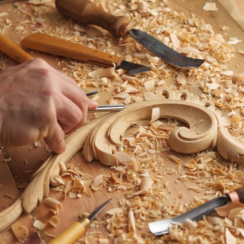 QUARKZMAN 4 Stück Hartholz 12cm x 4cm x 1cm Natürliche exotische Hölzer Blöcke Hartholzblöcke Bretter für Holzarbeiten DIY-Bastelprojekte Holzschnitzmessergriff, Hellbraun