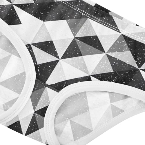 Checkerboard Squares Black White Girl Panties Cute Toddler Underwear Floral Cotton Personalized Kids Undies Briefs 2t4